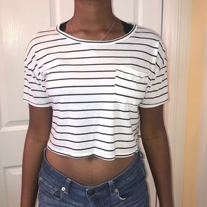 Striped cropped T-shirt